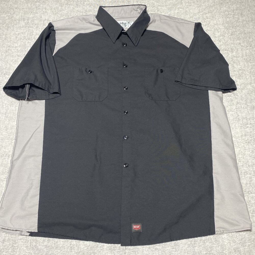Red Kap Shirt‎ Mens XXXL Industrial Workwear Color Block Stain Resist Chore 3XL